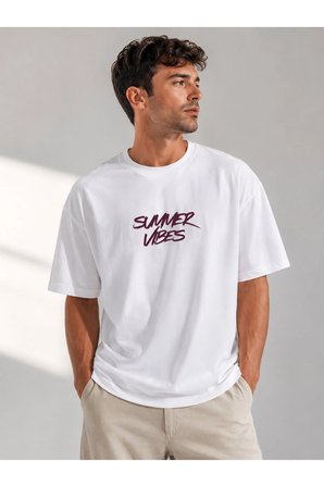 summer vibes tasarım %100 pamuk unisex basic tişört