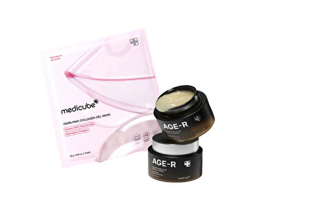 Medicube Set Age-R Glutathione Glow Capsule Yüz Kremi 50ml +  Pdrn Pink Collagen Gel Mask 28gr – Elastikiyet Koruyucu & Besleyici Kolajenli Jel Yüz Maskesi