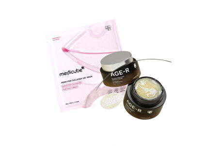 Medicube Set Age-R Glutathione Glow Capsule Yüz Kremi 50ml +  Pdrn Pink Collagen Gel Mask 28gr – Elastikiyet Koruyucu & Besleyici Kolajenli Jel Yüz Maskesi