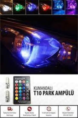 Uzaktan Kumandalı 18 Led T10 Renk Değiştiren Park Ampulu