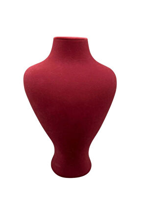 Yerli Üretim Zeus Model Süet Kumaş Kırmızı Renk 29/ 22 Cm Takım Kolye Sergileme Mankeni
