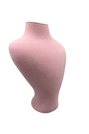 Yerli Üretim Zeus Model Süet Kumaş Pembe Renk 29/ 22 Cm Takım Kolye Sergileme Mankeni