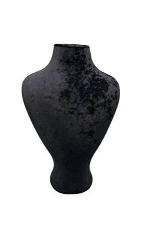 Yerli Üretim Zeus Model Süet Kumaş Siyah Renk 29/ 22 Cm Takım Kolye Sergileme Mankeni