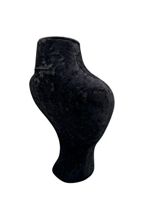 Yerli Üretim Zeus Model Süet Kumaş Siyah Renk 29/ 22 Cm Takım Kolye Sergileme Mankeni