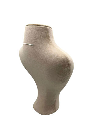 Yerli Üretim Zeus Model Süet Kumaş Sütlü Kahve Renk 29/ 22 Cm Takım Kolye Sergileme Mankeni