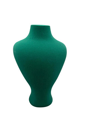 Yerli Üretim Zeus Model Süet Kumaş Yeşil Renk 29/ 22 Cm Takım Kolye Sergileme Mankeni