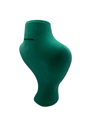 Yerli Üretim Zeus Model Süet Kumaş Yeşil Renk 29/ 22 Cm Takım Kolye Sergileme Mankeni
