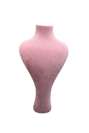 Yerli Üretim Zeus Model Süet Kumaş Pembe Renk 42 / 22 Cm Takım Kolye Sergileme Mankeni