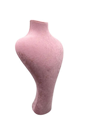 Yerli Üretim Zeus Model Süet Kumaş Pembe Renk 42 / 22 Cm Takım Kolye Sergileme Mankeni