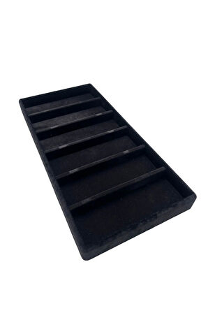 Lefkoşa Model Süet Kumaş Siyah Renk 38 Cm / 19 Cm Gözlük Sergileme Çekmece Içi Stand