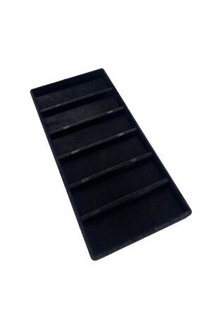 Lefkoşa Model Süet Kumaş Siyah Renk 38 Cm / 19 Cm Gözlük Sergileme Çekmece Içi Stand