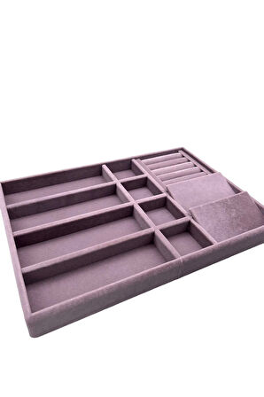 Helsinki Model Süet Kaplama Lila Renk 24/34 Cm  Takı Sergileme Standı