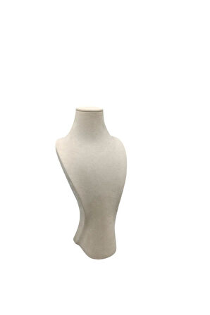 Yerli Üretim Adonis Model Sardunya Kumaş Krem Renk Boy 38cm Kolye Takı Sergileme Mankeni