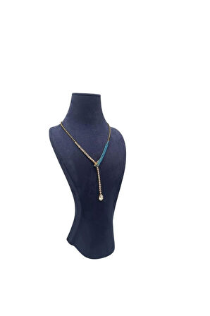 Yerli Üretim Adonis Model Sardunya Kumaş Lacivert Renk Boy 38cm Kolye Takı Sergileme Mankeni
