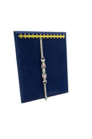 Süet Kumaş Lacivert Renk 20/16 Cm Ayaklı Kanca Bileklik Sergileme Standı