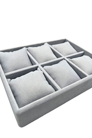 Dobric Model Süet Kaplama Gri Renk 24/18 cm Yastıklı Çekmece Ici Takı Düzenleyicisi