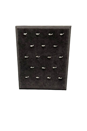 Süet Kumaş Füme Renk 20/16 Cm Ayaklı Kolye Sergileme Standı