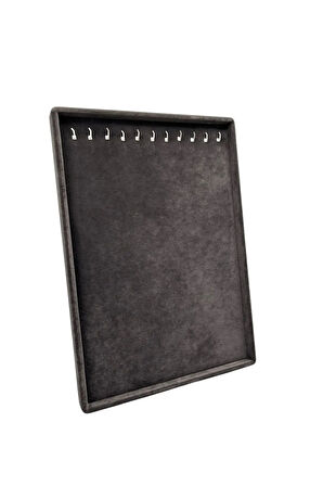 Süet Kumaş Füme Renk 34/24 Cm Ayaklı Kolye Sergileme Standı