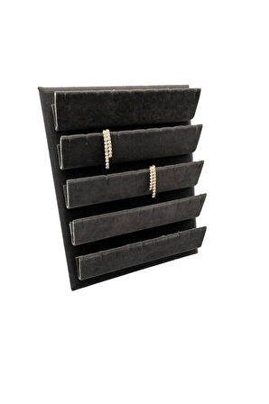 Süet Kumaş 20/16 Cm Füme Renk Ayaklı Küpe Standı