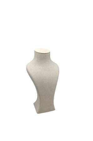 Yerli Üretim Lüx Model Sardunya Kumaş Krem Renk Boy 31 cm Kolye Takı Sergileme Mankeni