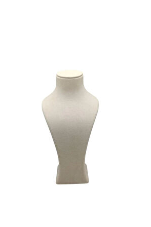Yerli Üretim Lüx Model Sardunya Kumaş Krem Renk Boy 37 cm Kolye Takı Sergileme Mankeni