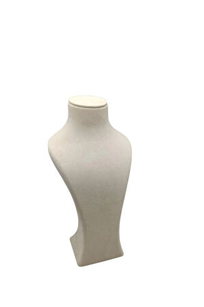 Yerli Üretim Lüx Model Sardunya Kumaş Krem Renk Boy 37 cm Kolye Takı Sergileme Mankeni
