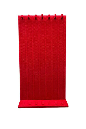 Keten Kumaş Kırmızı Renk 45/25 Cm Ayaklı Tırnaklı Tesbih Yüzük Kombin Sergileme Standı