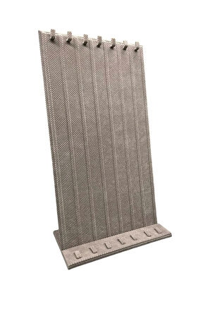 Keten Kumaş Sütlü Kahve 45/25Cm Ayaklı Tırnaklı Tesbih Yüzük Kombin Sergileme Standı