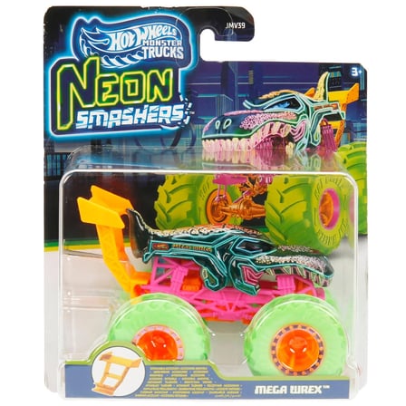 Hot Wheels Monster Trucks Neon Smashers Die Cast Araba JMV39 - Jmv60 Mega Wrex 1:64 