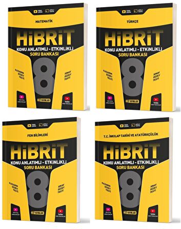 Hız Lgs 2025 8. Sınıf Metematik + Türkçe + Fen + İnkılap Hibrit Soru Seti 4 Kitap