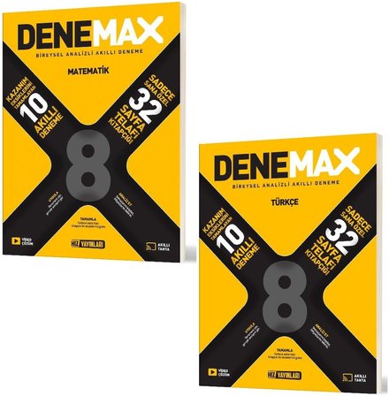 Hız 2026 8. Sınıf Lgs Matematik + Türkçe Akıllı Deneme Denemax Seti 2 Kitap