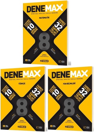 Hız Yayınları Hız 2026 8. Sınıf Lgs Matematik + Türkçe + Fen Akıllı Deneme Denemax Seti 3 Kitap