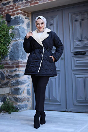 Kadın Astarlı Kapitone Kısa Mont