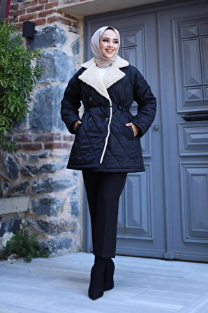 Kadın Astarlı Kapitone Kısa Mont