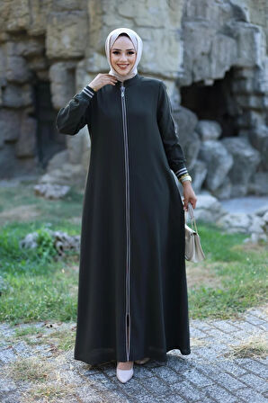 Kadın Fermuarlı Biyeli Ferace