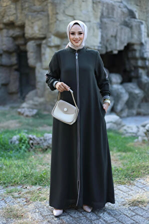 Kadın Fermuarlı Biyeli Ferace