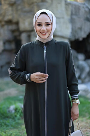 Kadın Fermuarlı Biyeli Ferace