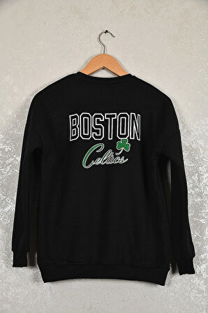Çocuk Celtic Oversize Baskılı Pamuklu Uzun Kollu Bisiklet Yaka Sweatshirt