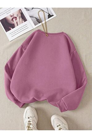 Düz Bisiklet Yaka Sweatshirt