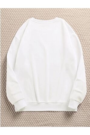 Kadın Düz Bisiklet Yaka Sweatshirt