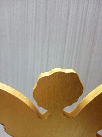 Evlilik Yıl Dönümü Hediyesi Kız Arkadaşa Doğum Günü Hediyesi Ahşap Melek Figürü-Gold