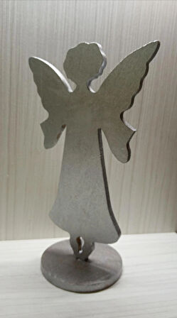 Evlilik Yıl Dönümü Hediyesi Kız Arkadaşa Doğum Günü Hediyesi Ahşap Melek Figürü-Melek-Metalik