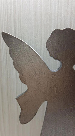 Evlilik Yıl Dönümü Hediyesi Kız Arkadaşa Doğum Günü Hediyesi Ahşap Melek Figürü-Melek-Metalik