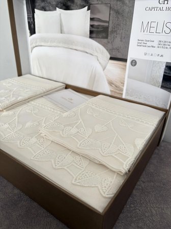 Capital Home DANTELLİ ÇİFT KİŞİLİK NEVRESİM TAKIMI 4 lü SET