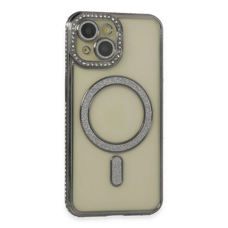 İphone 13 Kılıf Joke Simli Magneticsafe Kılıf - Gri