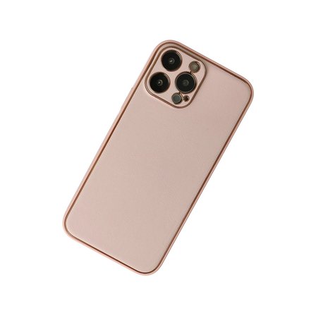 İphone 13 Pro Kılıf Coco Deri Silikon Kapak - Pudra