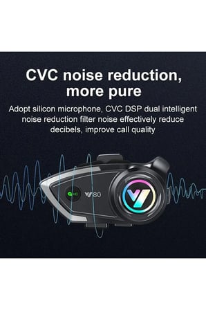 Vothoon Y80 Motosiklet Kask Intercom Işıklı Motorsiklet Interkom