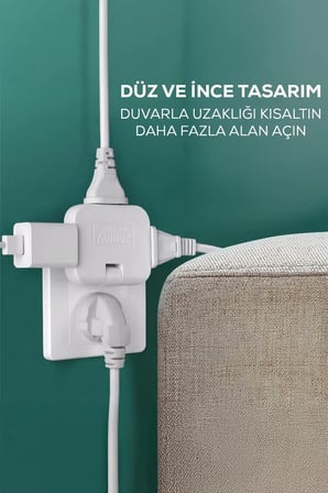 Katlanır Priz 3 Gözlü