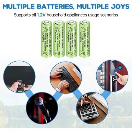 1800 Mah 1.2V Aa Ni-Mh Edilebilir Pil 12 Adet