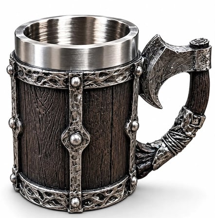Viking Balta Kulplu 3D Paslanmaz Çelik Kupa Bardak Alk6263